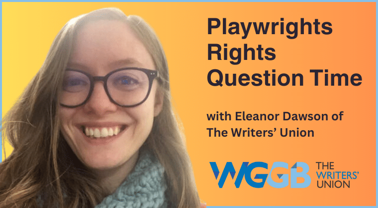 Eleanor Dawson, a white woman with long, brown hair, wearing glasses, on an orange background and the WGGB logo.
